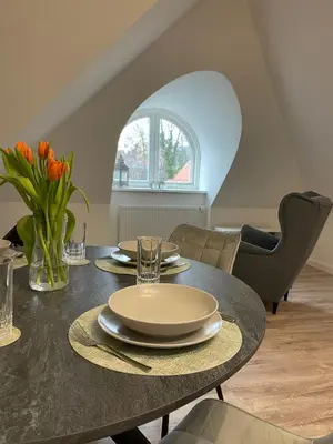 Ein Sitzbereich in der Unterkunft Apartment ELBHIRSCH im beliebten Villenviertel Weißer Hirsch