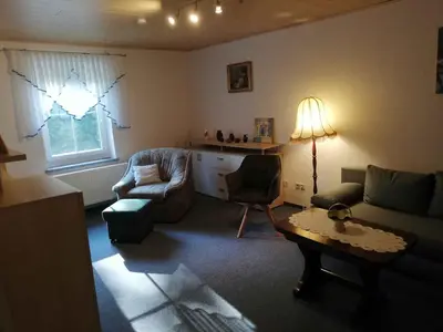 Ein Sitzbereich in der Unterkunft Apartment Sayda 4