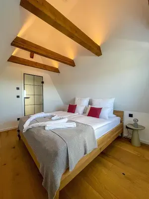 Ein Bett oder Betten in einem Zimmer der Unterkunft Berghaus