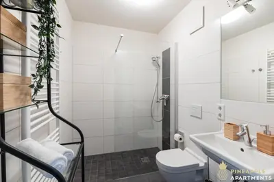 Ein Badezimmer in der Unterkunft PINEAPPLE APARTMENTS - Studio-Apartment am Zwinger