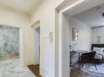 Ein Sitzbereich in der Unterkunft Royal Apart Chemnitz 1 - Terrasse nahe Zeisigwald