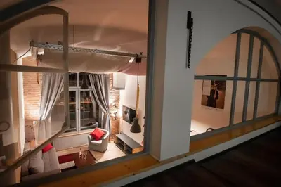 Ein Sitzbereich in der Unterkunft FERIEN-LOFT