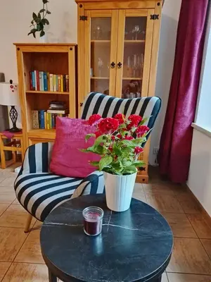 Ein Sitzbereich in der Unterkunft Apartment Am Markt 4