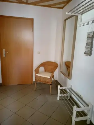 Ein Sitzbereich in der Unterkunft Ferienwohnung Wandersfreud