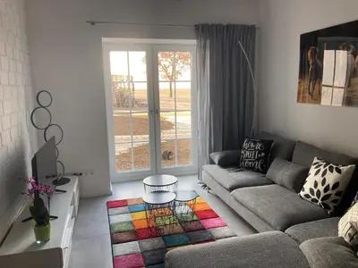 Ein Sitzbereich in der Unterkunft Ferienwohnung Zweinig 04