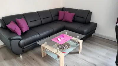 Ein Sitzbereich in der Unterkunft Fewo Kaiser Wohnung Stella