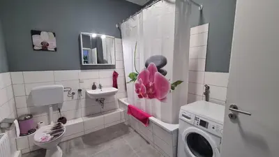 Ein Badezimmer in der Unterkunft Fewo Kaiser Wohnung Stella