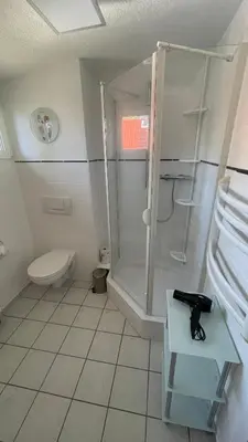 Ein Badezimmer in der Unterkunft Ferienhaus am weißen Adler