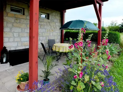 Ein Garten an der Unterkunft Haus Falkensteinblick