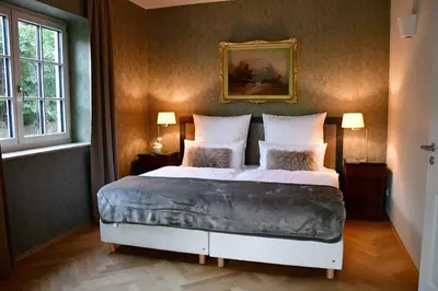 Ein Bett oder Betten in einem Zimmer der Unterkunft Domizil Eutschützblick