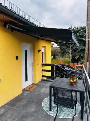 Ein Balkon oder eine Terrasse in der Unterkunft Fischis Ferienwohnung Struppen