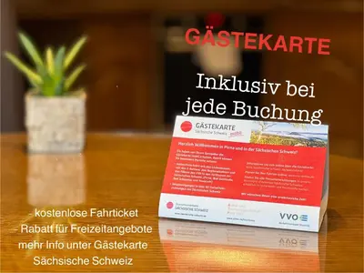 Ein Zertifikat, Auszeichnung, Logo oder anderes Dokument, das in der Unterkunft Ferienhaus am Elberadweg mit Sauna & Kamin - Natur, Erholung & S-Bahn-Anbindung - Saxon Oase ausgestellt ist