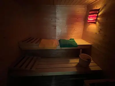 Ein Bett oder Betten in einem Zimmer der Unterkunft Ferienhaus am Elberadweg mit Sauna & Kamin - Natur, Erholung & S-Bahn-Anbindung - Saxon Oase