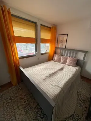 Ein Bett oder Betten in einem Zimmer der Unterkunft HH_Ferienhaus Nicole, 100 Meter zum Badesee