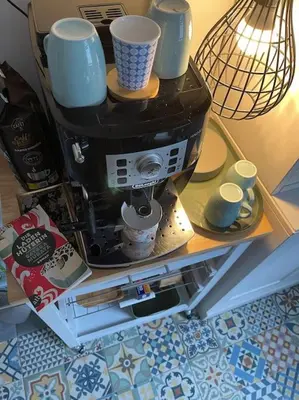Kaffee-/Teezubehör in der Unterkunft HH_Ferienhaus Nicole, 100 Meter zum Badesee