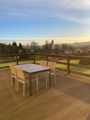 Ein Balkon oder eine Terrasse in der Unterkunft Landhaus Böhmer, Ferienwohnung Zirkelstein
