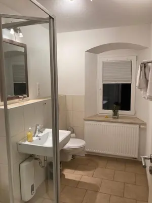 Ein Badezimmer in der Unterkunft Landhaus Böhmer, Ferienwohnung Zirkelstein