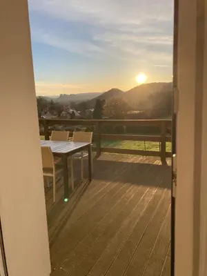 Ein Balkon oder eine Terrasse in der Unterkunft Landhaus Böhmer, Ferienwohnung Zirkelstein
