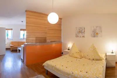 Ein Bett oder Betten in einem Zimmer der Unterkunft Gemütliches kleines Apartment