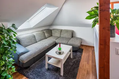 Ein Sitzbereich in der Unterkunft Villa-Harmonie Dresden