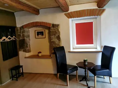 Ein Sitzbereich in der Unterkunft Ferienhaus Emilia