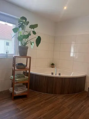 Ein Badezimmer in der Unterkunft Ferienwohnung Papststeinblick