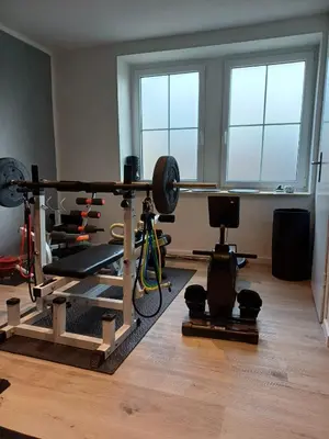 Das Fitnesscenter und/oder die Fitnesseinrichtungen in der Unterkunft Ferienwohnung Schwibbogen