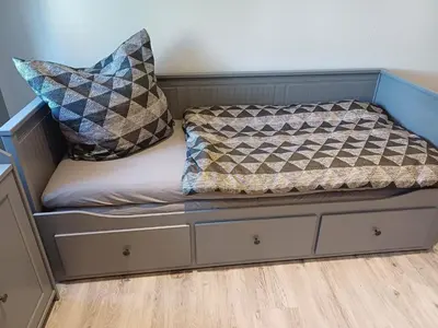 Ein Bett oder Betten in einem Zimmer der Unterkunft Ferienwohnung Krokus