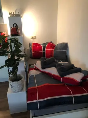 Ein Sitzbereich in der Unterkunft Ankes Fewo im Wohnpark Uninah in Freiberg