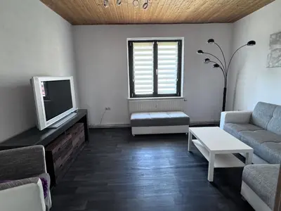Ein Sitzbereich in der Unterkunft Ferienwohnung zwischen Dresden und Sächsischer Schweiz