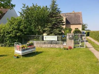 Ein Garten an der Unterkunft Pension Weitblick