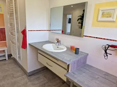 Ein Badezimmer in der Unterkunft Pension Weitblick