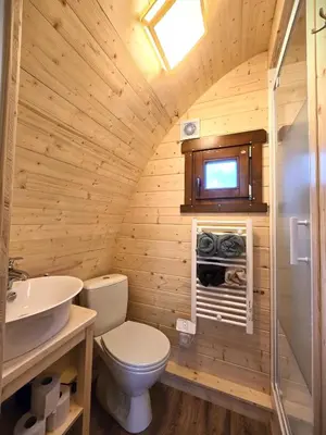 Ein Badezimmer in der Unterkunft Bett und Bike Bergen