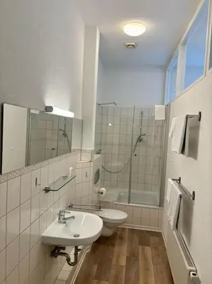 Ein Badezimmer in der Unterkunft Gemütliches Refugium am Bahnhof - Perfekt zum erkunden der Sächsischen Schweiz