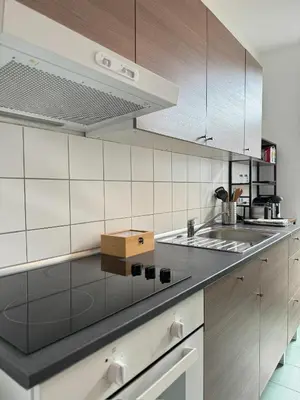 Küche/Küchenzeile in der Unterkunft Stylisches Appartement im Jugendstil-Viertel