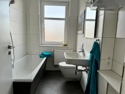 Ein Badezimmer in der Unterkunft Apartment im Elbtal Dresden, Meißen, Moritzburg
