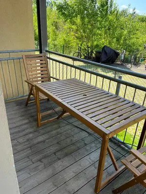 Ein Balkon oder eine Terrasse in der Unterkunft Apartment Leuben - Stylisch - Balkon - Küche