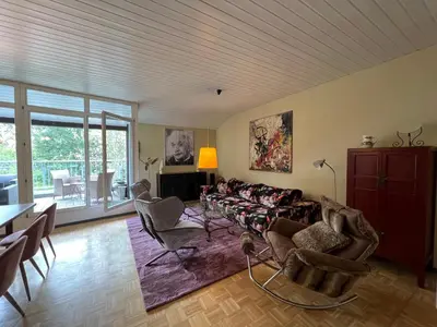 Ein Sitzbereich in der Unterkunft Ferienwohnungen Krügerstraße