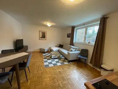 Ein Sitzbereich in der Unterkunft Ferienwohnungen Krügerstraße
