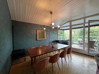 Ein Sitzbereich in der Unterkunft Ferienwohnungen Krügerstraße