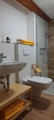 Ein Badezimmer in der Unterkunft Ferienwohnungen Urlaubsglück