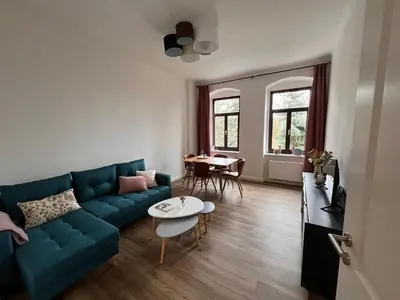 Ein Sitzbereich in der Unterkunft Gäste-Appartements Morgensonne & Sonnenschein