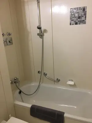 Ein Badezimmer in der Unterkunft Ferienwohnung Tiny-Klotzsche