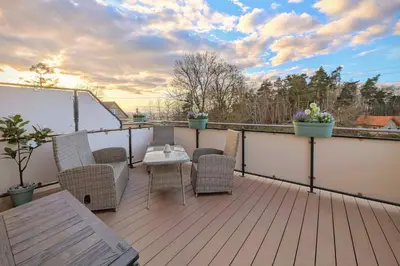 Ein Balkon oder eine Terrasse in der Unterkunft Ferienquartier Forsthaus 2
