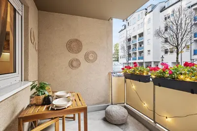 Grundriss der Unterkunft EDLER WOHNRAUM Elegantes Apartment mit Balkon, Boxspringbett, Kaffeevollautomat, Lift & Parkplatz