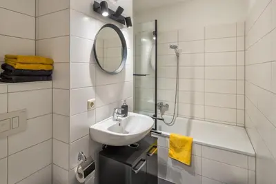 Ein Badezimmer in der Unterkunft Wohnperle Friedrich2 zentrumsnah