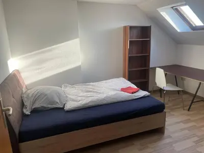 Ein Bett oder Betten in einem Zimmer der Unterkunft Haus am See Annahütte - für bis zu 6 Personen