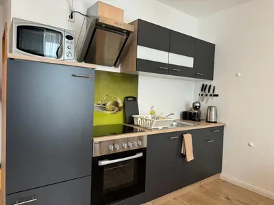 Küche/Küchenzeile in der Unterkunft Apartment, 2P, WiFi, Küche, modern, ruhig, zentral