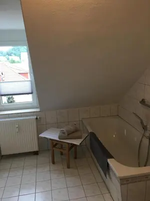 Ein Badezimmer in der Unterkunft Ferienwohnung in Meißen-Triebischtal