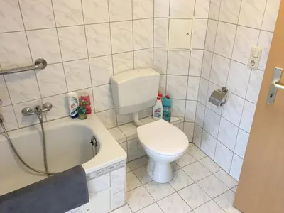 Ein Badezimmer in der Unterkunft Ferienwohnung in Meißen-Triebischtal